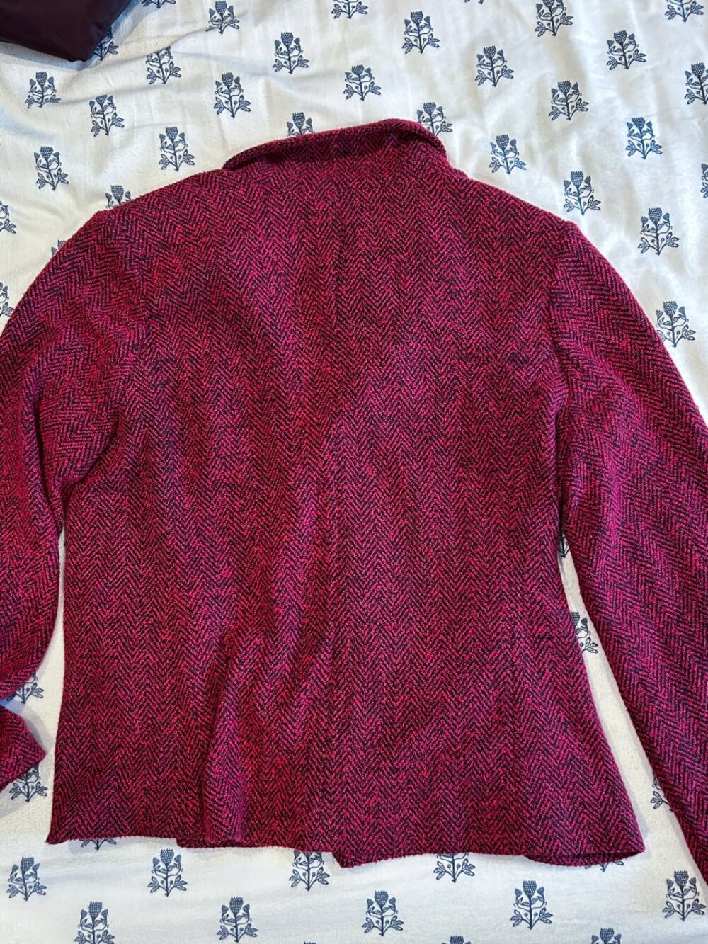 Red Herringbone Blazer Jacket from Appleseed’s | Size 18 - Picture 4 of 4